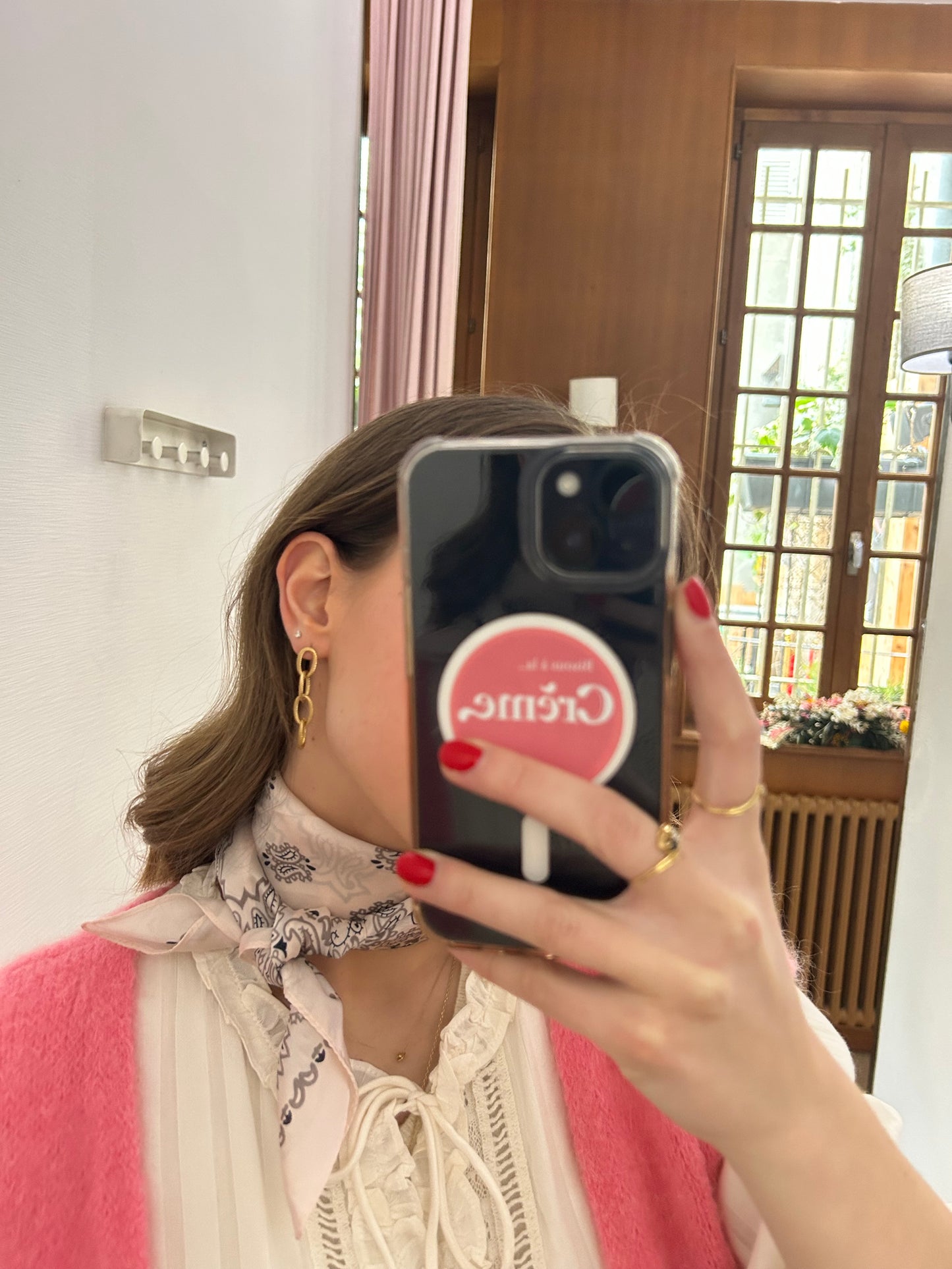 Foulard Astrid rose pale