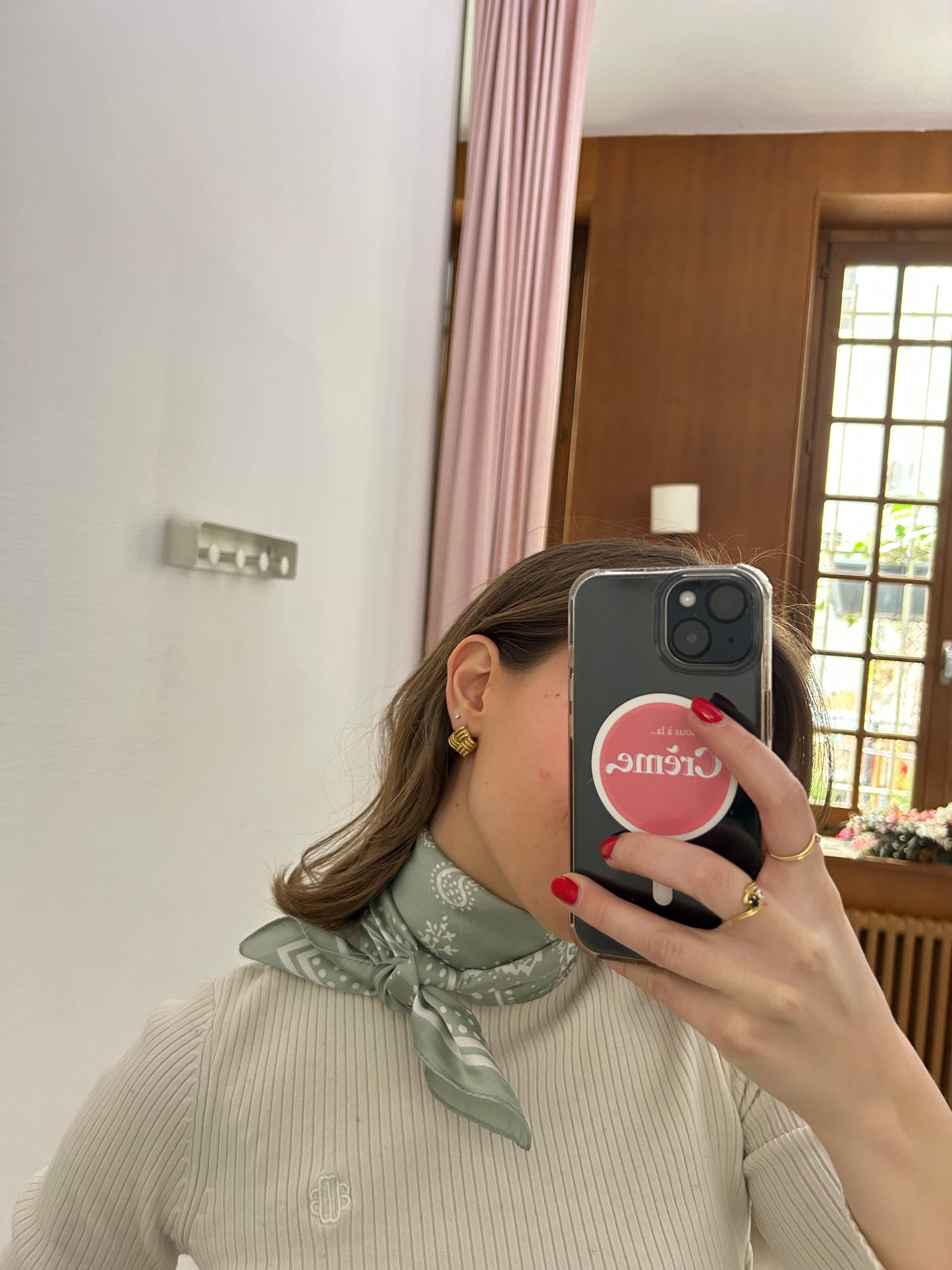 Foulard Eva vert sauge