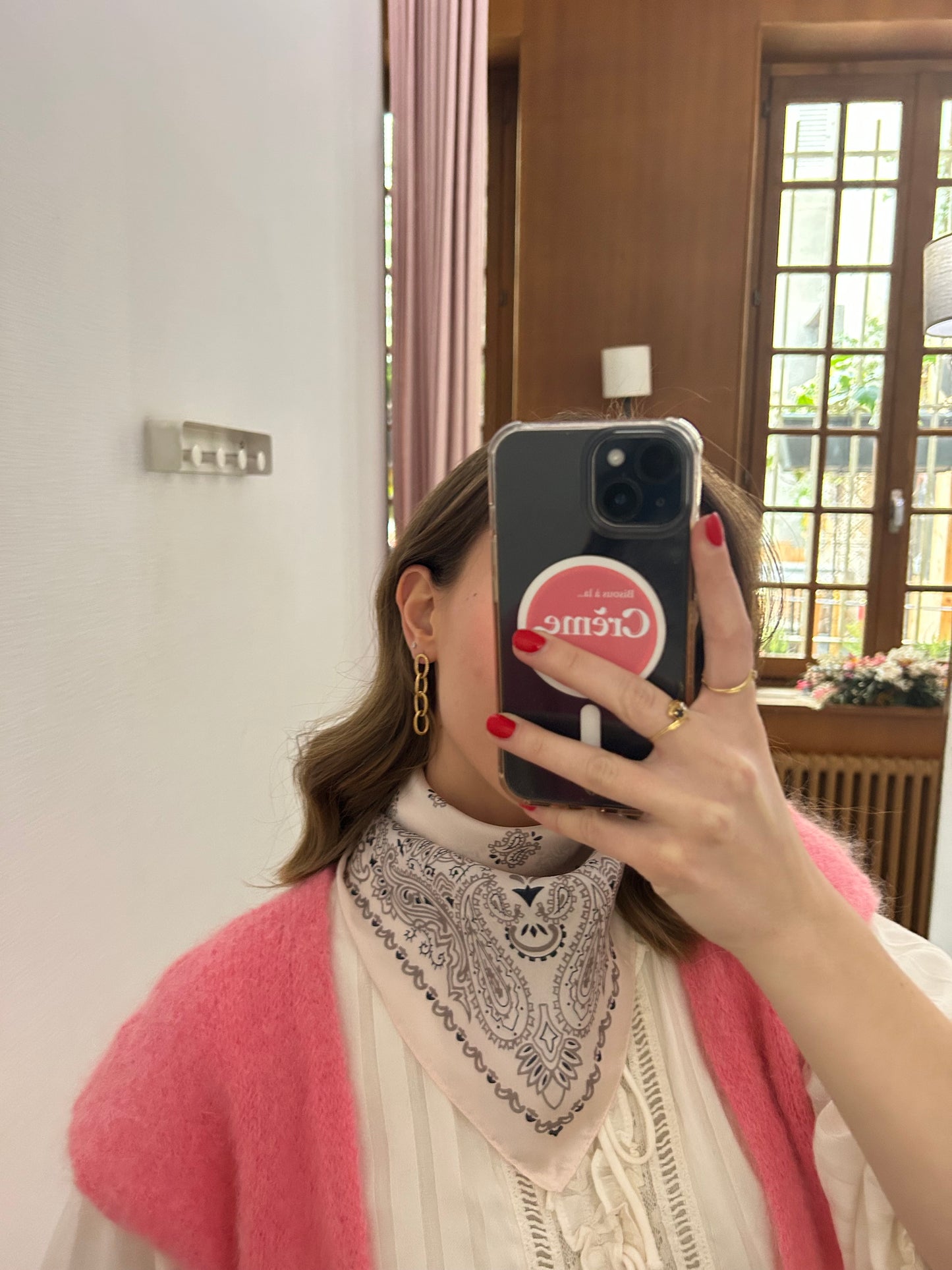 Foulard Astrid rose pale